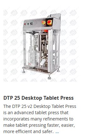 DTP 25 Desktop Tablet Press — advanced enclosed tablet pressing system